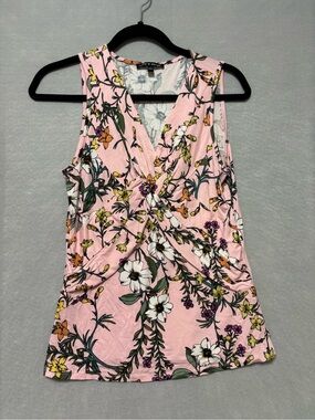 Cable & Gauge Pink Floral Twist-Front Camisole